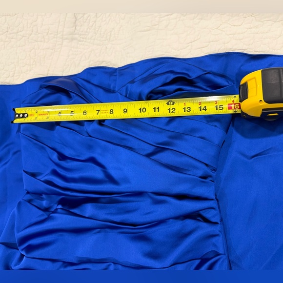 David's Bridal Womens Royal Blue Strapless Maxi Dress Size 10 - Picture 7 of 14